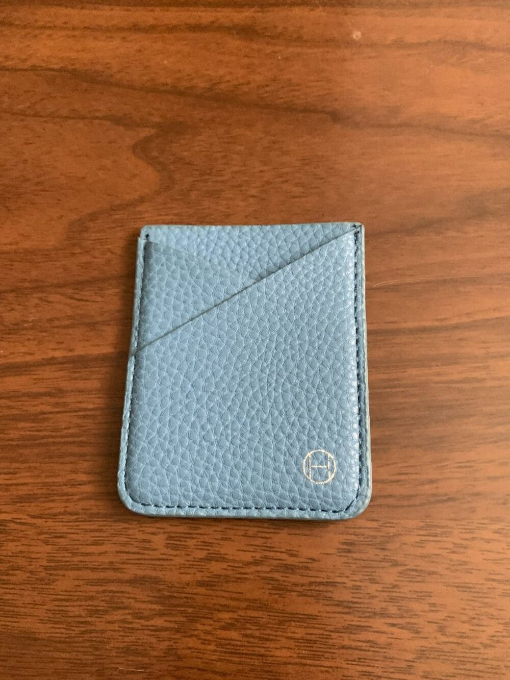 New Blue Leather Stick on Card Holder